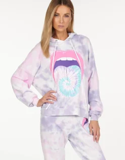 Lauren Moshi Tie Dye Tongue Pullover Hoodie | Anissa By *Women Hoodies
