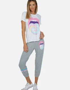 Lauren Moshi Tie Dye Tongue Vintage S/S Roll Up Tee | Edda By *Women Short Sleeve