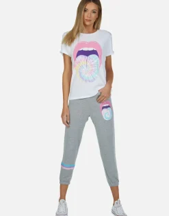 Lauren Moshi Tie Dye Tongue Vintage S/S Roll Up Tee | Edda By *Women Short Sleeve