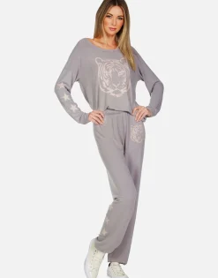 Lauren Moshi Tiger Face Stars L/S Pullover | Brenna By *Women Long Sleeve