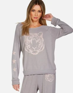 Lauren Moshi Tiger Face Stars L/S Pullover | Brenna By *Women Long Sleeve