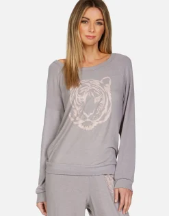 Lauren Moshi Tiger Face Stars L/S Pullover | Brenna By *Women Long Sleeve