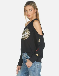 Lauren Moshi Trinidy Leopard Lip*Women Long Sleeve