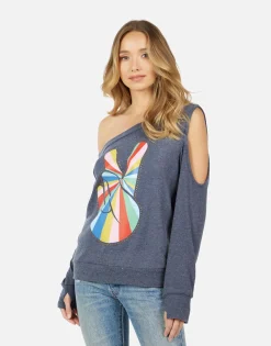 Lauren Moshi Trinidy Studded Stripe Peace*Women Long Sleeve