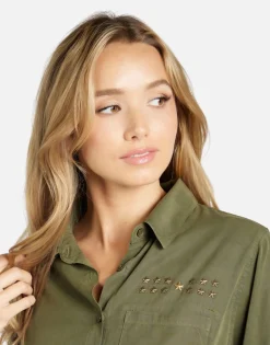 Lauren Moshi Vintage Eagle Button Up Shirt In | Sloane By *Women Long Sleeve