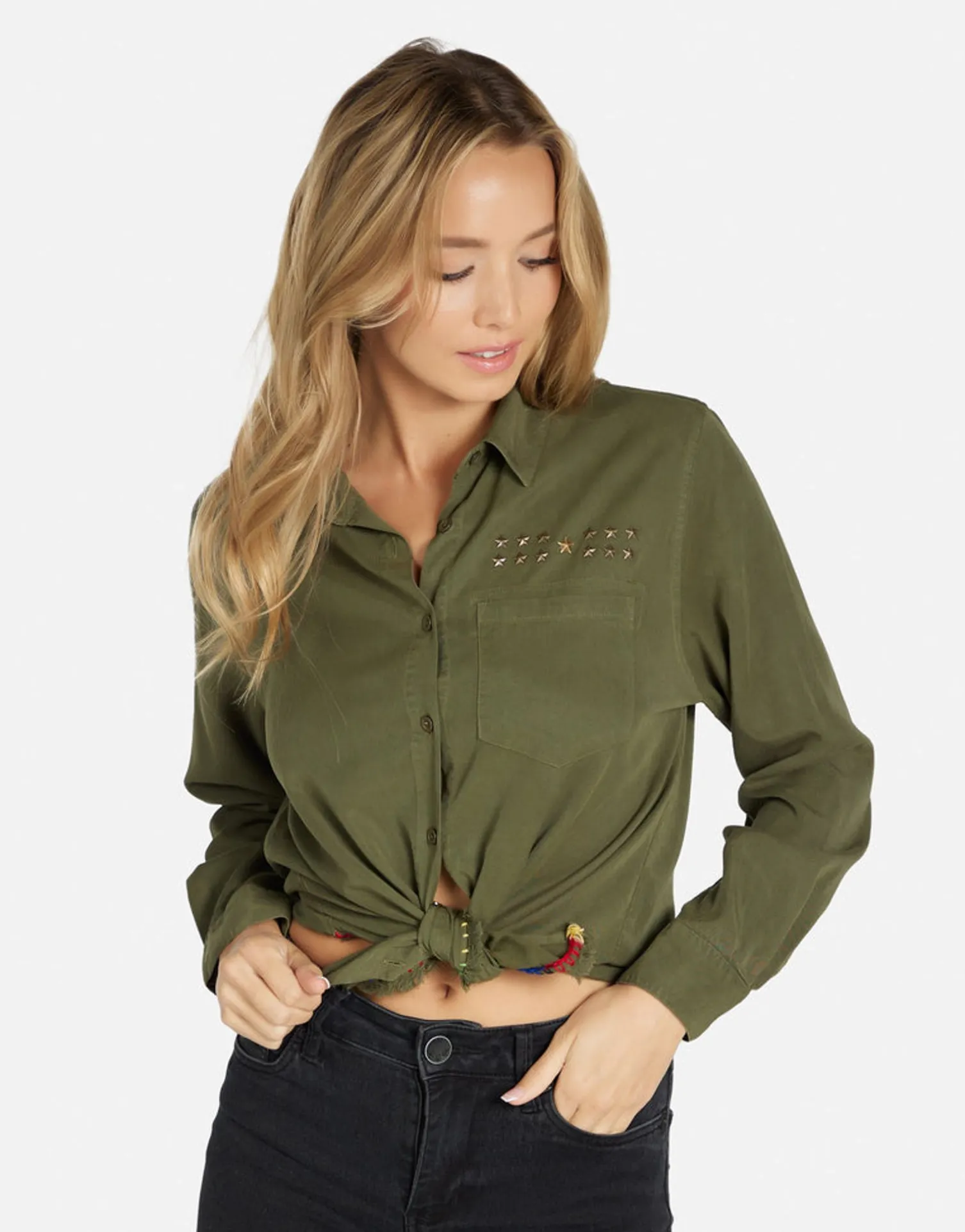 Lauren Moshi Vintage Eagle Button Up Shirt In | Sloane By *Women Long Sleeve