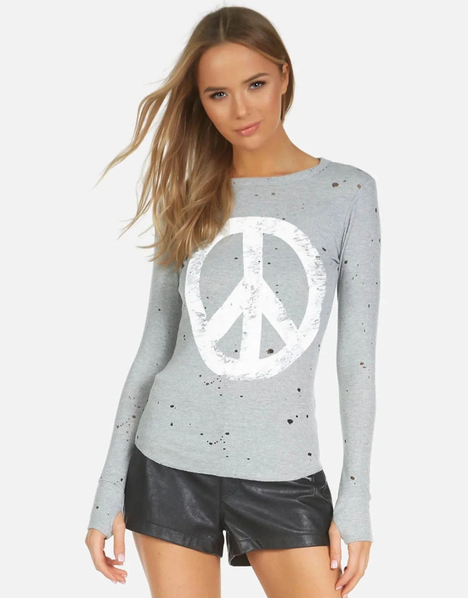 Lauren Moshi Vintage Peace Fitted Top In | Kaylee X By *Women Long Sleeve