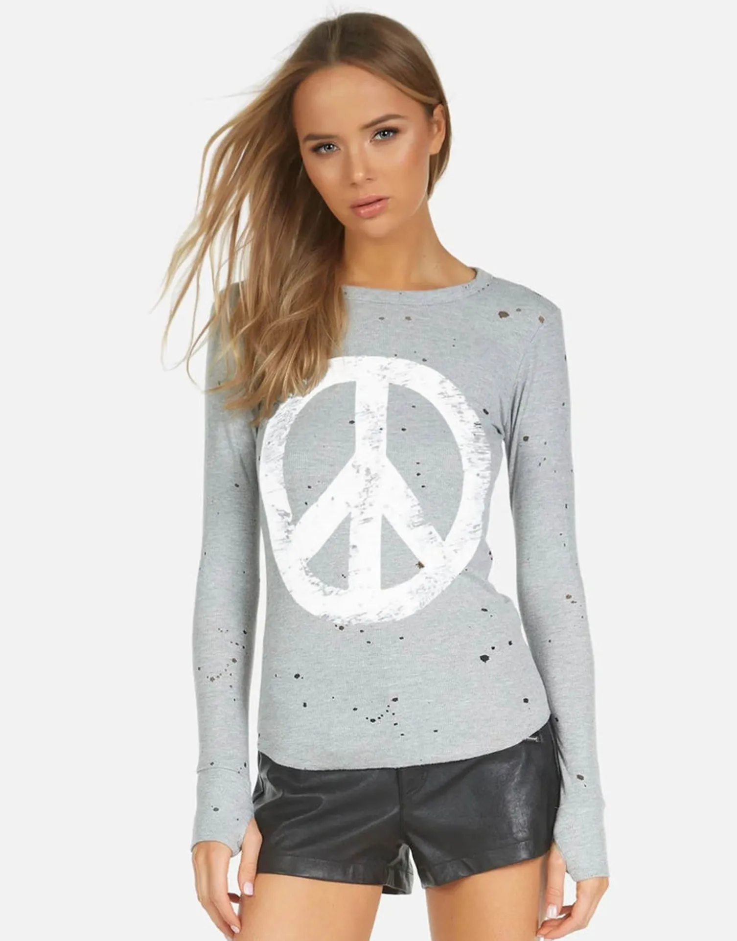 Lauren Moshi Vintage Peace Fitted Top In | Kaylee X By *Women Long Sleeve