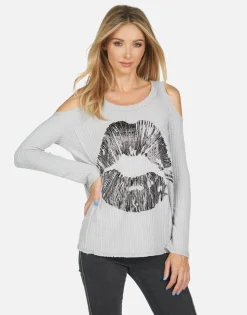Lauren Moshi Vinyl Lip Fitted Thermal Top | Alison X By *Women Long Sleeve