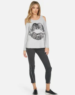 Lauren Moshi Vinyl Lip Fitted Thermal Top | Alison X By *Women Long Sleeve
