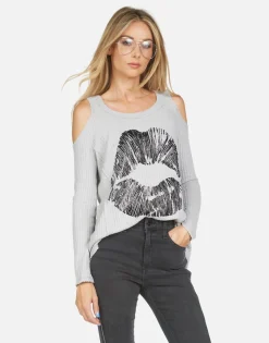 Lauren Moshi Vinyl Lip Fitted Thermal Top | Alison X By *Women Long Sleeve