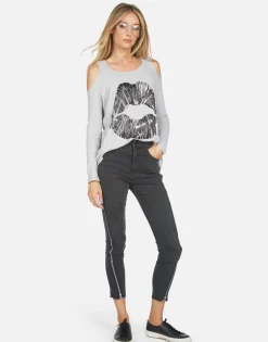 Lauren Moshi Vinyl Lip Fitted Thermal Top | Alison X By *Women Long Sleeve