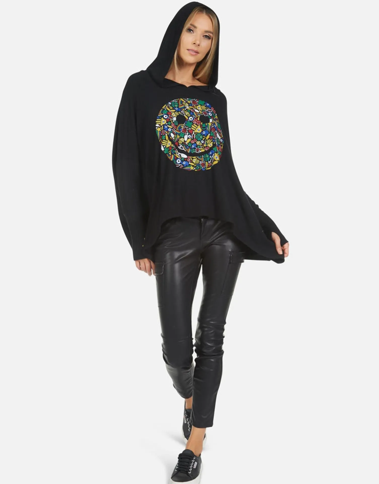 Lauren Moshi Wilma Lucky Happy Face*Women Hoodies