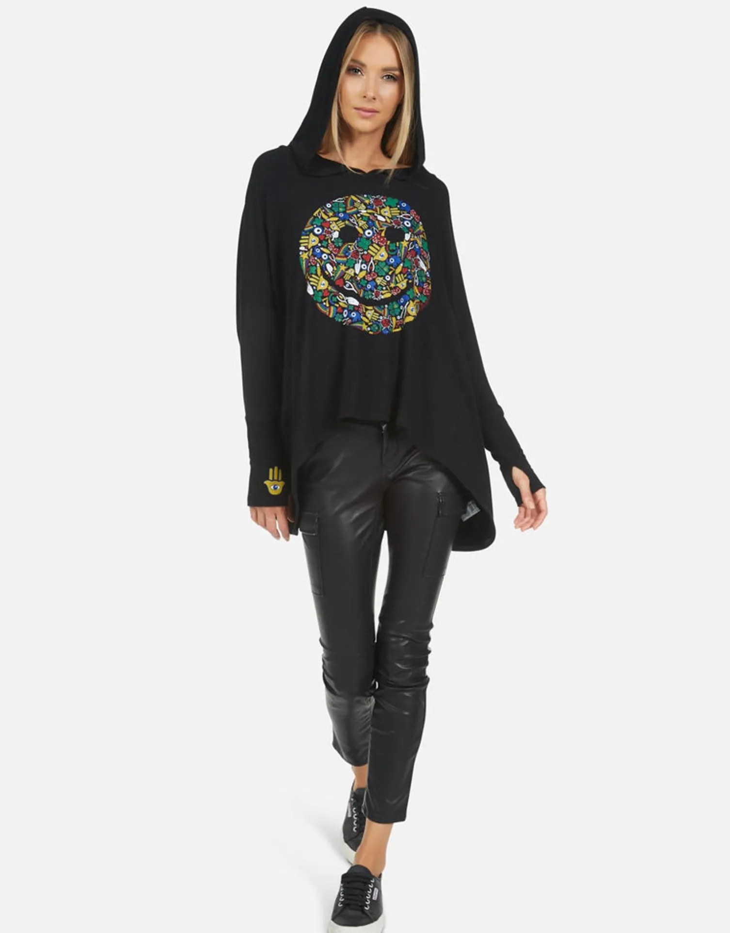 Lauren Moshi Wilma Lucky Happy Face*Women Hoodies