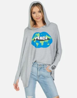 Lauren Moshi Wilma World Peace Lips*Women Hoodies