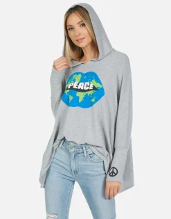 Lauren Moshi Wilma World Peace Lips*Women Hoodies