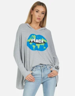 Lauren Moshi Wilma World Peace Lips*Women Hoodies