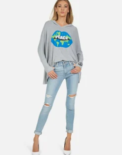 Lauren Moshi Wilma World Peace Lips*Women Hoodies