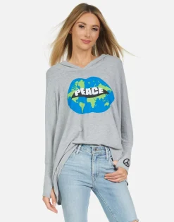 Lauren Moshi Wilma World Peace Lips*Women Hoodies