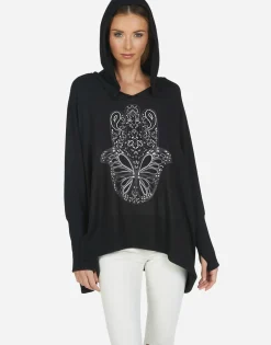 Lauren Moshi Wilma X Butterfly Hamsa*Women Hoodies
