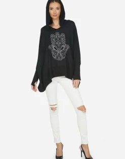 Lauren Moshi Wilma X Butterfly Hamsa*Women Hoodies