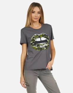 Lauren Moshi Wolf Camo Lip*Women Short Sleeve
