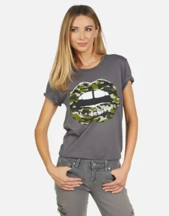 Lauren Moshi Wolf Camo Lip*Women Short Sleeve