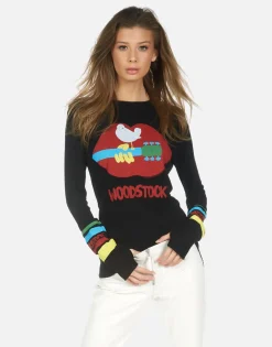 Lauren Moshi Woodstock Lip 3 Days Of Peace Fitted Top | Mckinley By *Women Long Sleeve