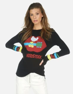 Lauren Moshi Woodstock Lip 3 Days Of Peace Fitted Top | Mckinley By *Women Long Sleeve