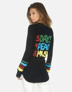 Lauren Moshi Woodstock Lip 3 Days Of Peace Fitted Top | Mckinley By *Women Long Sleeve