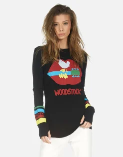 Lauren Moshi Woodstock Lip 3 Days Of Peace Fitted Top | Mckinley By *Women Long Sleeve