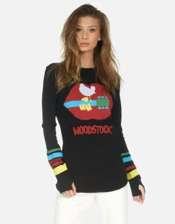 Lauren Moshi Woodstock Lip 3 Days Of Peace Fitted Top | Mckinley By *Women Long Sleeve
