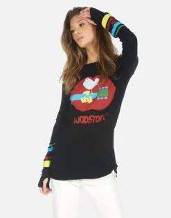 Lauren Moshi Woodstock Lip 3 Days Of Peace Fitted Top | Mckinley By *Women Long Sleeve