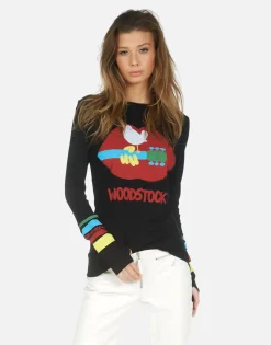Lauren Moshi Woodstock Lip 3 Days Of Peace Fitted Top | Mckinley By *Women Long Sleeve