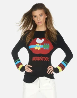 Lauren Moshi Woodstock Lip 3 Days Of Peace Fitted Top | Mckinley By *Women Long Sleeve