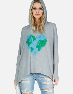 Lauren Moshi World Love Oversized Pullover W/ Hood | Wilma By *Women Hoodies