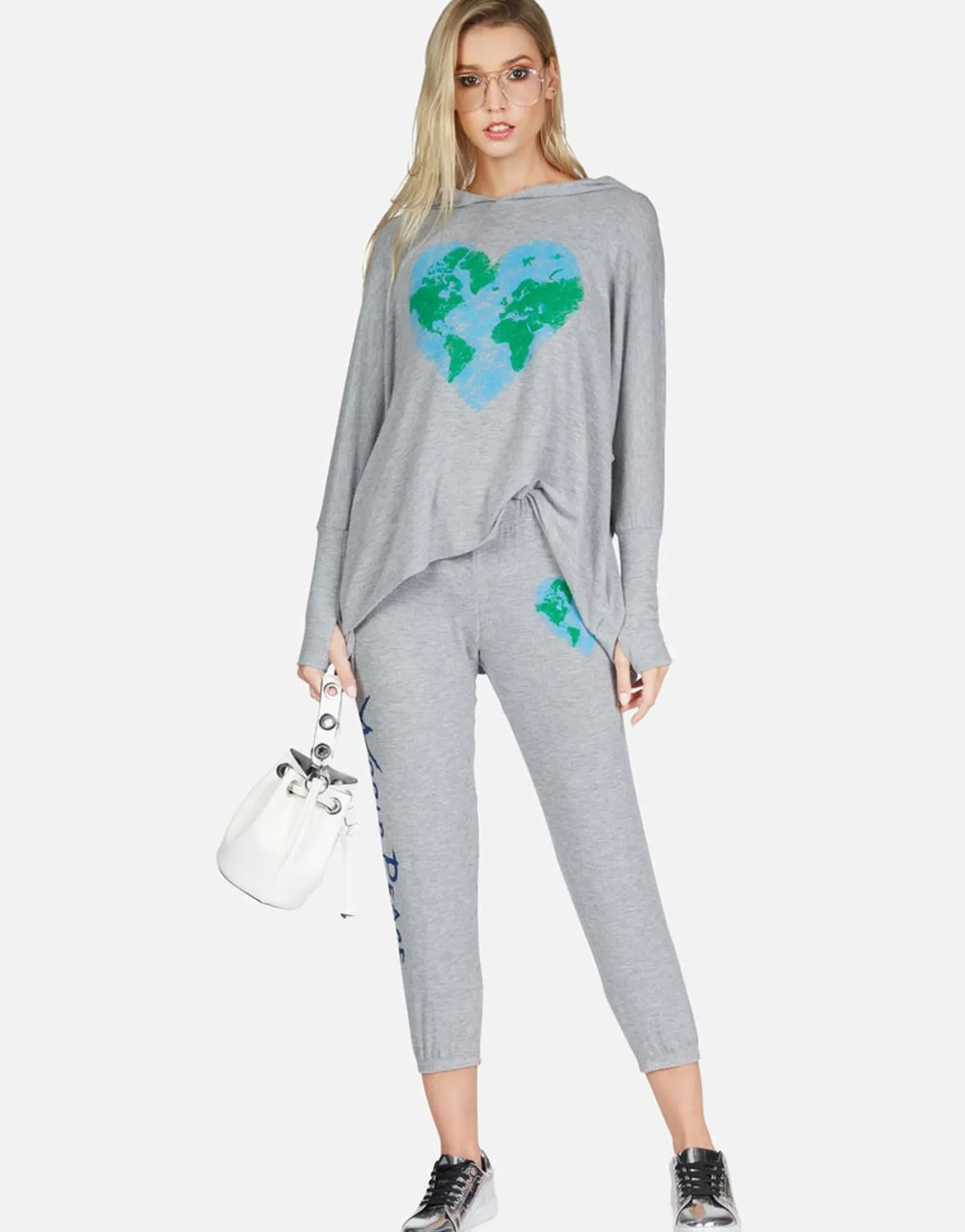 Lauren Moshi World Love Oversized Pullover W/ Hood | Wilma By *Women Hoodies