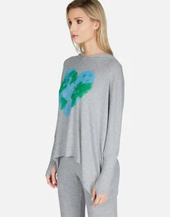 Lauren Moshi World Love Oversized Pullover W/ Hood | Wilma By *Women Hoodies