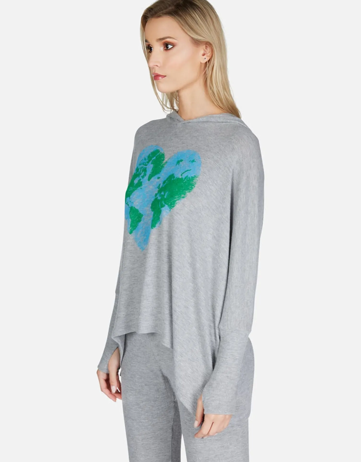 Lauren Moshi World Love Oversized Pullover W/ Hood | Wilma By *Women Hoodies