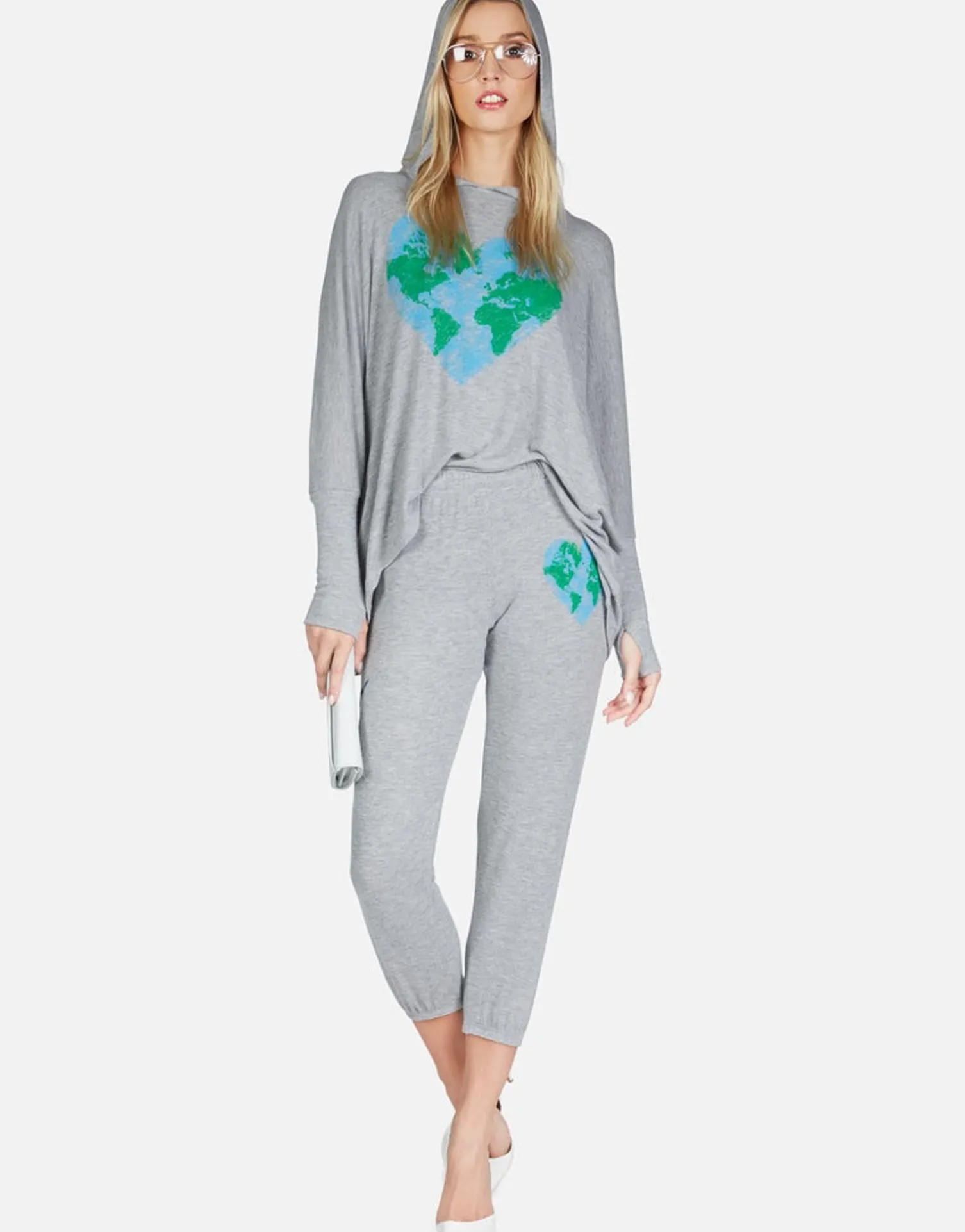 Lauren Moshi World Love Oversized Pullover W/ Hood | Wilma By *Women Hoodies