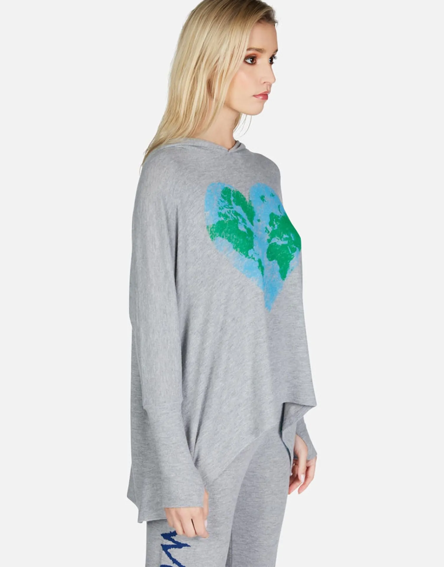 Lauren Moshi World Love Oversized Pullover W/ Hood | Wilma By *Women Hoodies