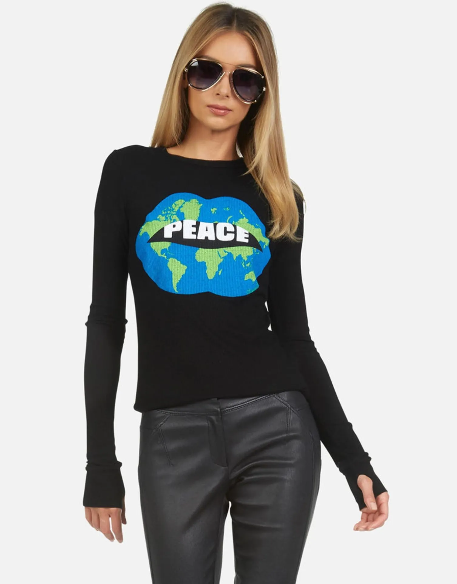 Lauren Moshi World Peace Lips L/S Fitted Thermal | Mckinley X By *Women Long Sleeve