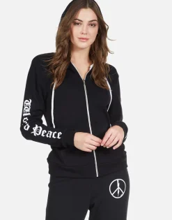 Lauren Moshi World Peace Zip Up Hoodie | Lennox By *Women Hoodies