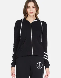 Lauren Moshi World Peace Zip Up Hoodie | Lennox By *Women Hoodies
